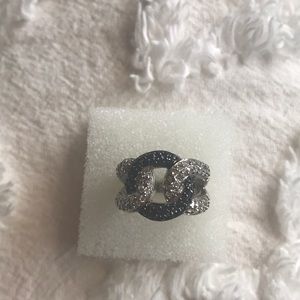 Black and Silver twist ring
